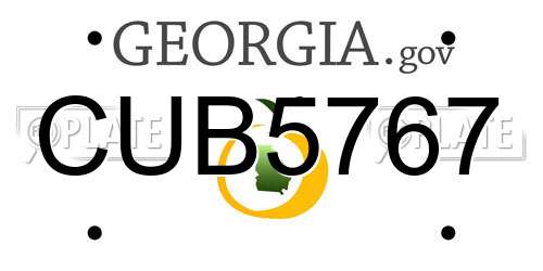 CUB5767 Georgia License Plate