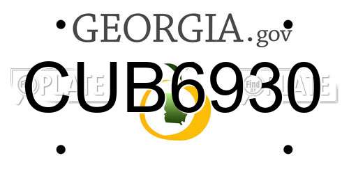 CUB6930 Georgia License Plate