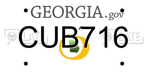 CUB716 Georgia License Plate