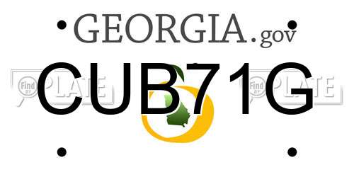 CUB71G Georgia License Plate