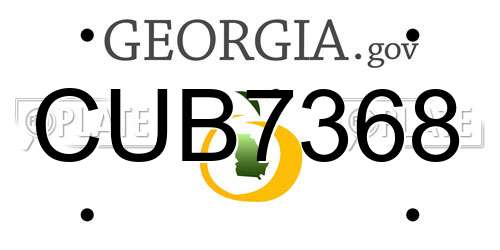 CUB7368 Georgia License Plate