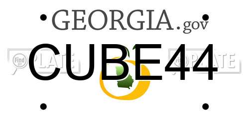 CUBE44 Georgia License Plate