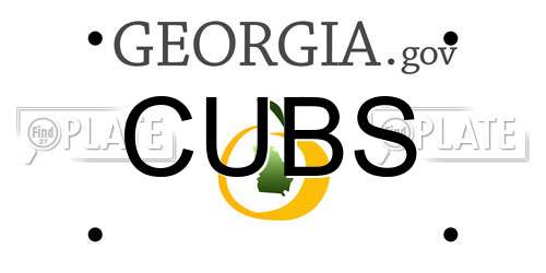CUBS Georgia License Plate