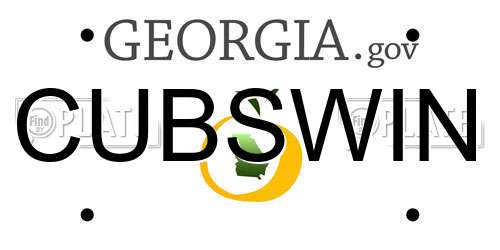 CUBSWIN Georgia License Plate