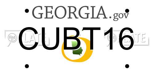 CUBT16 Georgia License Plate