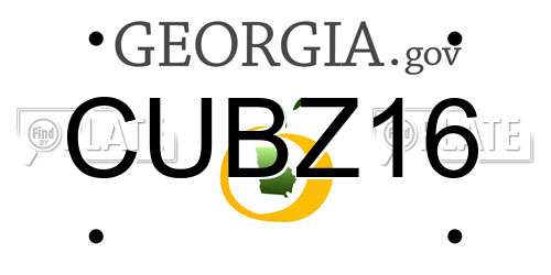 CUBZ16 Georgia License Plate