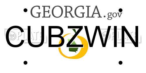 CUBZWIN Georgia License Plate