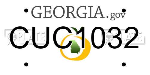CUC1032 Georgia License Plate