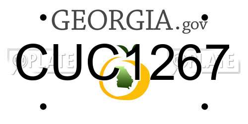 CUC1267 Georgia License Plate