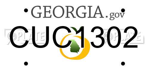 CUC1302 Georgia License Plate
