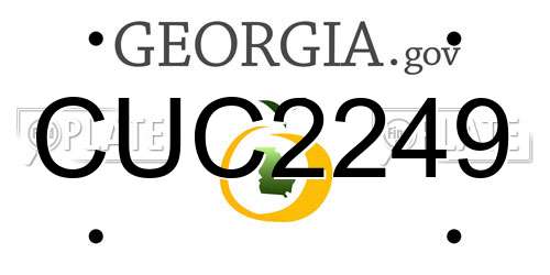 CUC2249 Georgia License Plate