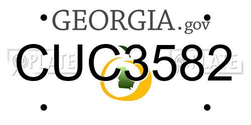 CUC3582 Georgia License Plate