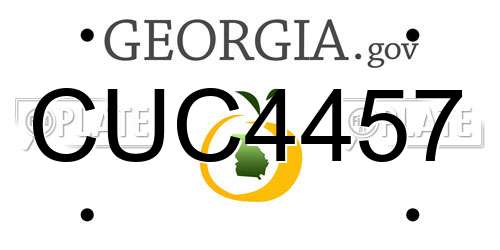 CUC4457 Georgia License Plate