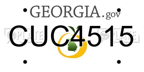 CUC4515 Georgia License Plate