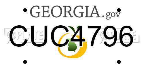 CUC4796 Georgia License Plate