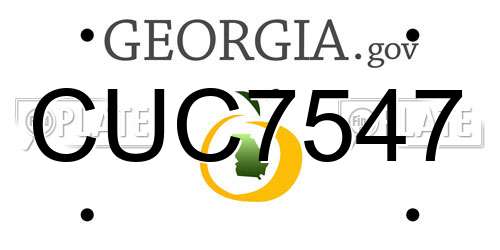CUC7547 Georgia License Plate