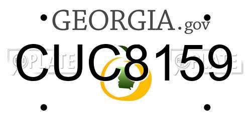 CUC8159 Georgia License Plate