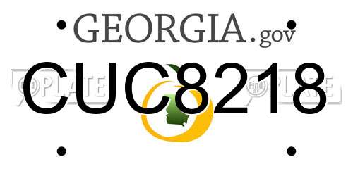 CUC8218 Georgia License Plate