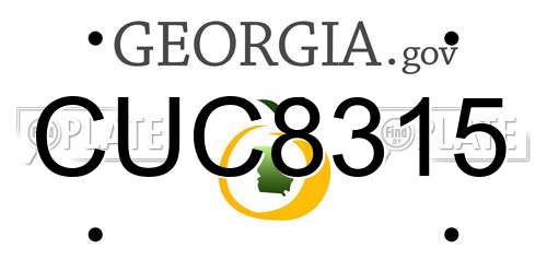 CUC8315 Georgia License Plate