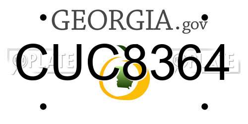 CUC8364 Georgia License Plate