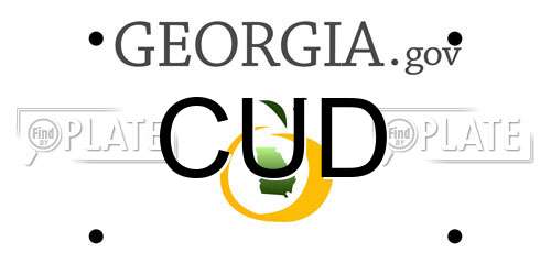 CUD Georgia License Plate