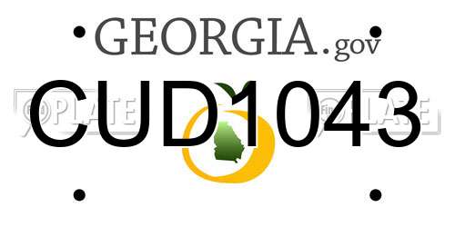 CUD1043 Georgia License Plate
