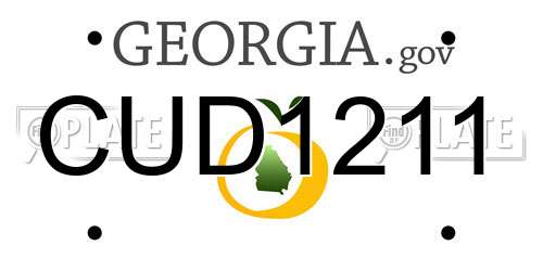 CUD1211 Georgia License Plate