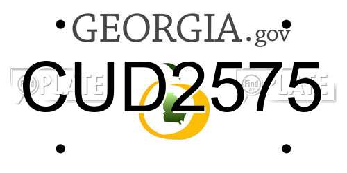 CUD2575 Georgia License Plate