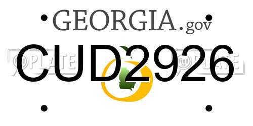 CUD2926 Georgia License Plate