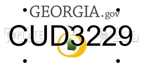 CUD3229 Georgia License Plate
