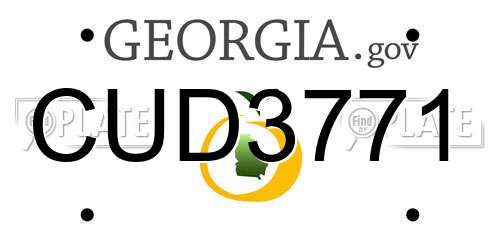 CUD3771 Georgia License Plate