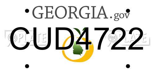 CUD4722 Georgia License Plate