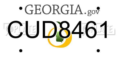 CUD8461 Georgia License Plate