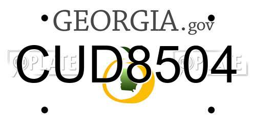 CUD8504 Georgia License Plate