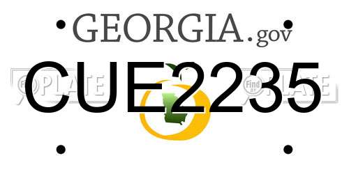 CUE2235 Georgia License Plate