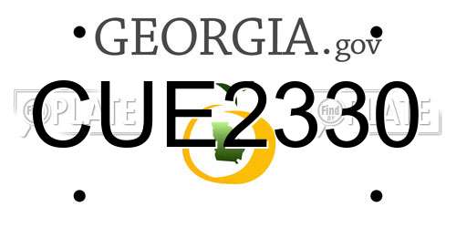 CUE2330 Georgia License Plate