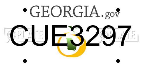 CUE3297 Georgia License Plate