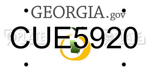 CUE5920 Georgia License Plate