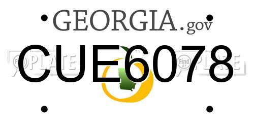 CUE6078 Georgia License Plate