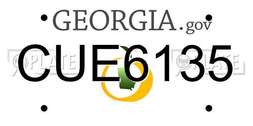 CUE6135 Georgia License Plate