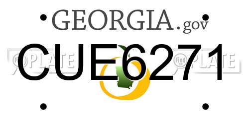 CUE6271 Georgia License Plate