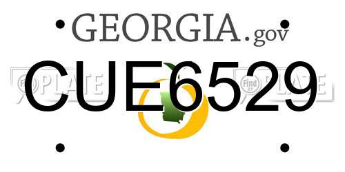 CUE6529 Georgia License Plate