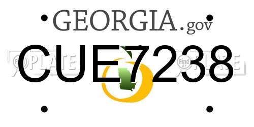 CUE7238 Georgia License Plate