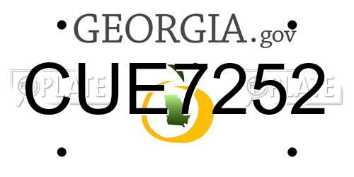 CUE7252 Georgia License Plate
