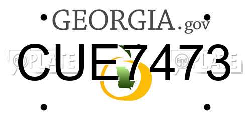 CUE7473 Georgia License Plate