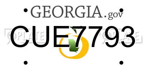 CUE7793 Georgia License Plate