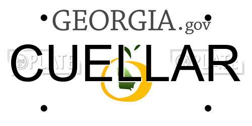 CUELLAR Georgia License Plate