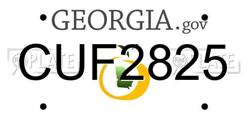 CUF2825 Georgia License Plate