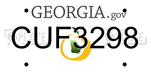 CUF3298 Georgia License Plate