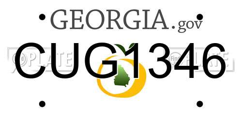 CUG1346 Georgia License Plate